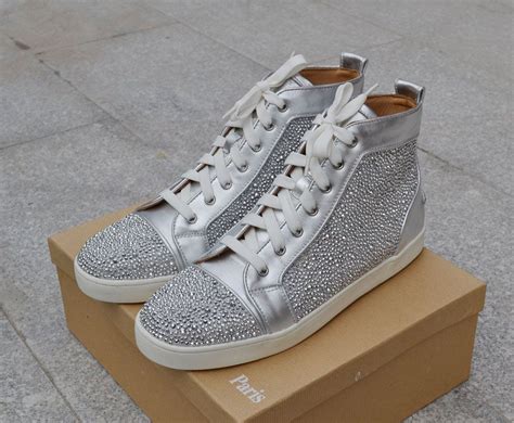 louboutin silver slippers|christian louboutin crystal shoes uk.